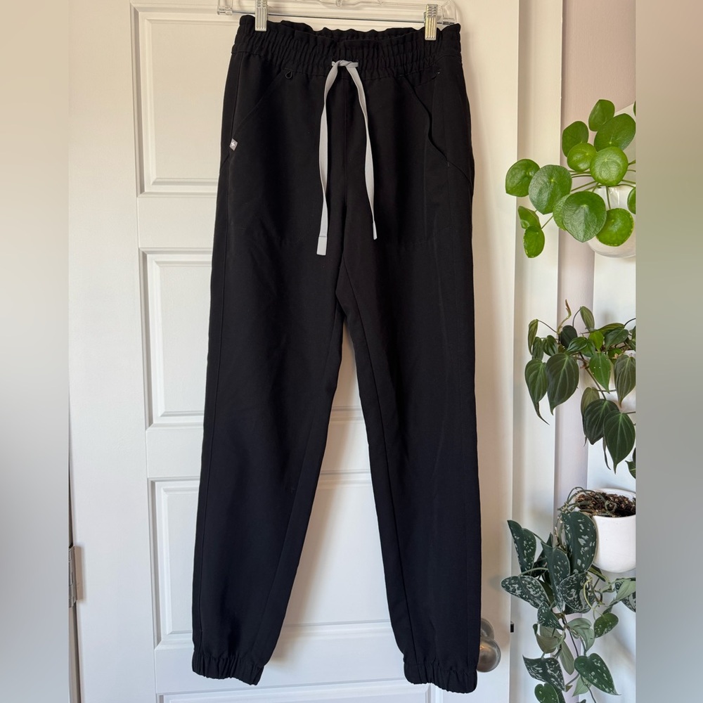 Figs Black High Waisted Regina Jogger Scrub Pants Size XS